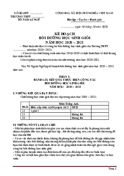 Kế hoạch bồi dưỡng học sinh giỏi Tiếng Anh 2020-2021