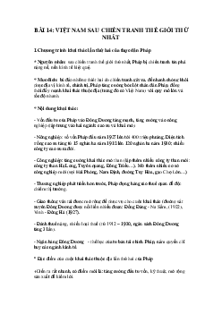 Việt Nam sau chiến tranh thế giới thứ nhất