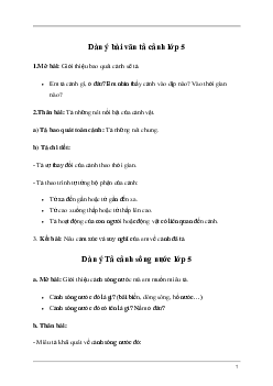 Dàn ý tả cảnh sông nước (15 mẫu) | Tập làm văn lớp 5