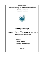 Tài liệu Nghiên cứu Marketing | Đại học Kinh tế kỹ thuật công nghiệp