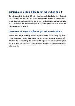 Viết 3-4 câu giới thiệu về một địa điểm du lịch mà em biết | Tập làm văn 4
