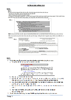 Ngân hàng bài tập Word nâng cao | Tin học đại cương (có lời giải)