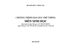 Chương trình giáo dục phổ thông môn Sinh học