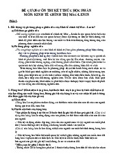 Đề cương ôn thi kết thúc học phần | Môn Kinh tế chính trị Mac - Lenin - Trường Đại học Khoa học, Đại học Huế