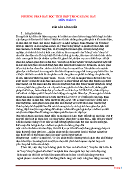 Phương pháp dạy học tích hợp trong giảng dạy toán 9