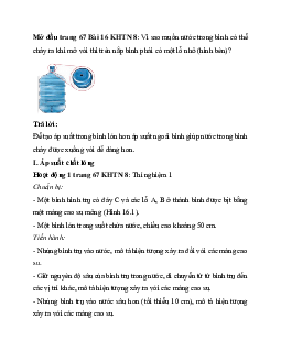 Giải Khoa học tự nhiên 8 bài 16: Áp suất chất lỏng - Áp suất khí quyển | Kết nối tri thức