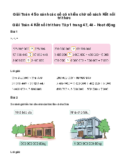 Giải Toán lớp 4 Bài 14: So sánh các số có nhiều chữ số | Kết nối tri thức