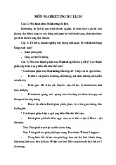 Đề Cương Ôn Tập Môn Marketing du lịch | Đại học Văn hóa Hà Nội