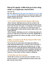 Phòng Tài nguyên và Môi trường có chức năng, nhiệm vụ và quyền hạn như thế nào?