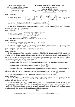 Đề học sinh giỏi cấp tỉnh Toán 9 năm 2022 – 2023 sở GD&ĐT Bắc Ninh