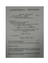 Đề thi hết môn học kì 1 Cơ học lượng tử năm học 2025-2026  - trường đại học Khoa học tự nhiên – Đại học quốc gia hà nội