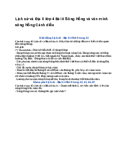 Lịch sử và Địa lí lớp 4 Bài 8 Sông Hồng và văn minh sông Hồng | Cánh diều