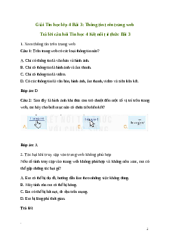 Giải Tin học lớp 4 Bài 3: Thông tin trên trang web | Kết nối tri thức