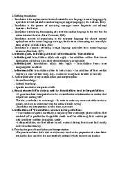 Câu hỏi ôn tập môn Lý thuyết dịch | Trường Đại học Ngoại ngữ, Đại học Đà Nẵng