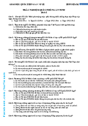 Bài tập trắc nghiệm ôn tập - Giáo Dục Quốc Phòng-An Ninh | Đại học Công nghiệp Thực phẩm Thành phố HCM