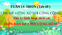 Giáo án điện tử Hoạt động trải nghiệm 4 Tuần 14 Cánh diều: Diễn đàn kết nối cộng đồng
