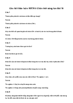 KHTN 8 Bài 10: Base - Chân trời sáng tạo