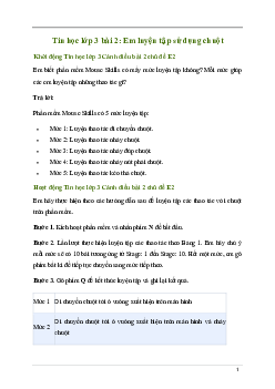 Giải Tin học lớp 3 Bài 2: Em luyện tập sử dụng chuột | Cánh diều