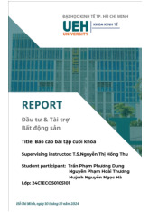 Báo cáo cuối kỳ Phân tích NPV, PV và IRR môn Đầu tư và tài trợ bất động sản | Đại học Kinh tế Thành phố Hồ Chí Minh