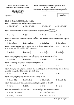 Đề cuối kỳ 1 Toán 10 năm 2023 – 2024 trường THPT Đặng Huy Trứ – TT Huế