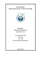 Tiểu luận Thu thập số liệu kế toán năm học 2022 - 2023 môn Hệ thống thông tin kế toán | Trường Đại học Kinh tế kỹ thuật công nghiệp