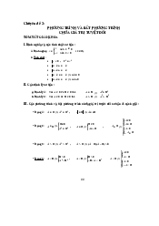 Phương trình và bất phương trình chứa giá trị tuyệt đối | Trường Đại học Sư phạm Hà Nội