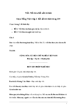 Soạn bài Viết: Viết đơn | kết nối tri thức