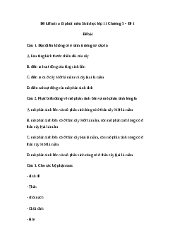 Bộ đề kiểm tra 15 phút môn Sinh học lớp 11 Chương 3| Kết nối tri thức