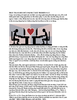 Thảo luận về Thực trạng hẹn hò online ở giới trẻ hiện nay