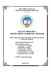 Xây dựng kế hoạch truyền thông marketing tích hợp cho thương hiệu Kangaroo | Môn Truyền thông Marketing tích hợp - Đại học Kinh Tế Quốc Dân