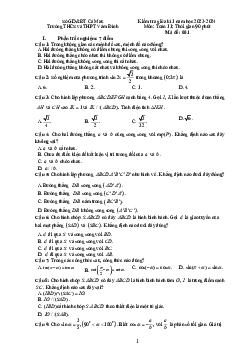 Đề giữa kì 1 Toán 11 năm 2023 – 2024 trường THCS&THPT Vàm Đình – Cà Mau