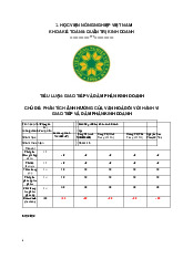 Tiểu luận: giao tiếp và đàm phán kinh doanh chủ đề: phân tích ảnh hưởng của văn hoá đối với hành vi giao tiếp và đàm phán kinh doanh môn Lập kế hoạch doanh nghiệp  | Học viện Nông nghiệp Việt Nam