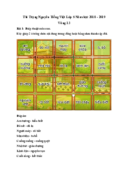 Đề thi trạng nguyên tiếng việt năm 2018 - 2019 lớp 5