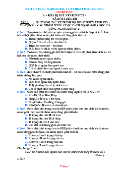 Trắc nghiệm Địa lí 11 theo từng bài học cả năm (Có đáp án)