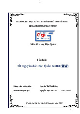 Tiểu luận Tết Nguyên đán Hàn Quốc Seollal (설날) - Tiếng Hàn | Trường Đại học Hà Nội