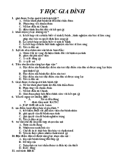 Trắc nghiệm y học gia đình