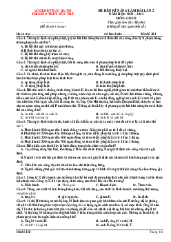 Đề thi thử THPT Quốc gia năm 2023 môn GDCD lần 2 trường THPT Yên Thế, Bắc Giang