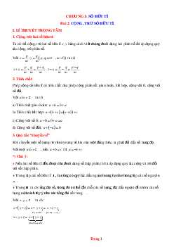 Chuyên đề cộng trừ số hữu tỉ toán lớp 7 (có lời giải)