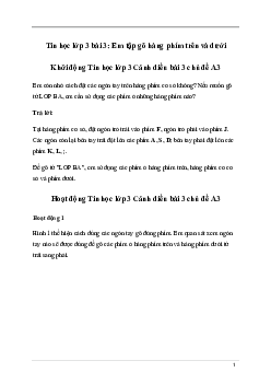 Giải Tin học lớp 3 Bài 3: Em tập gõ hàng phím trên và dưới | Cánh diều