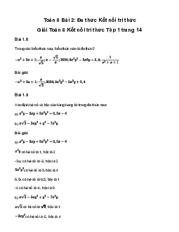 Giải Toán 8 Bài 2: Đa thức | Kết nối tri thức