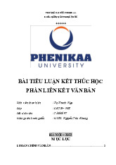 Bài tập tiểu luận kết thúc học phần Liên kết văn bản | Trường Đại học Phenikaa
