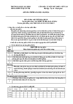 Đề cương chi tiết học phần Kinh tế học đại cương | Đại học Gia Định