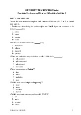 . Đề cương môn Ngôn ngữ anh - Trường Đại học lao động -  xã hội