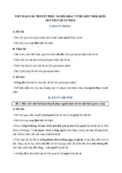 Viết bài luận thuyết phục người khác từ bỏ một thói quen hay một quan niệm Ngữ Văn 10 Chân Trời Sáng Tạo