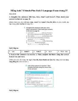Tiếng Anh 7 Friends Plus Unit 3 Language Focus trang 37