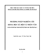 Trích Giáo trình môn phương pháp nghiên cứu khoa học xã hội và nhân văn | Học viện Báo chí và Tuyên truyền