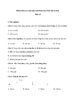 Bài tập cuối tuần Toán lớp 4 Kết nối tri thức - Tuần 23 (Cơ bản)