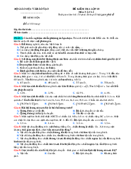 Đề kiểm tra minh họa Vật lí 10 Bộ Giáo dục và Đào tạo có đáp án