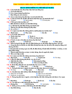 Trắc nghiệm KHTN 8 Kết nối tri thức bài 32 Dinh dưỡng và tiêu hóa ở người (có đáp án)