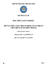 Chức Năng Hoạch Định Tập Đoàn VIETTEL | Bài thảo luận Quản Trị Học